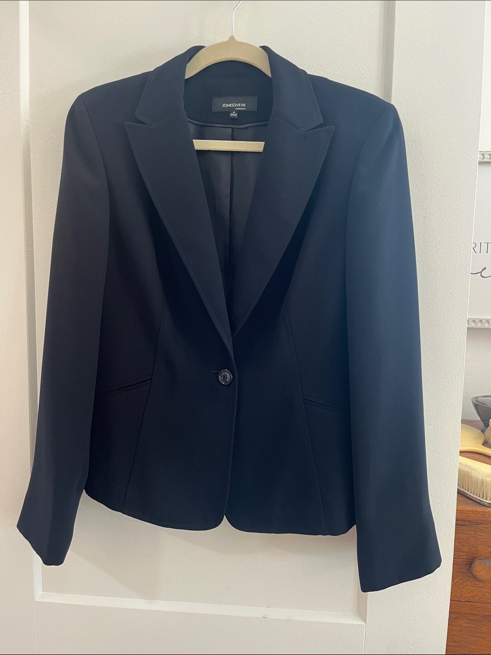 Jones New York Black Tailored Single-Button Blazer